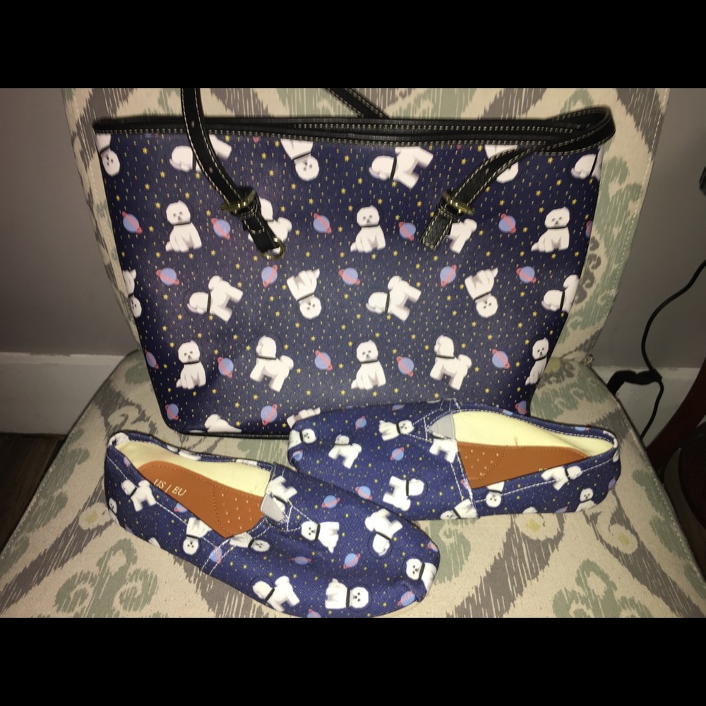 Poodle purse and poodle shoes
